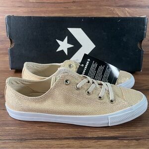 Converse Dainty Metallic Gold Low Top Sneakers NEW Women’s Size 5.5 Shoes